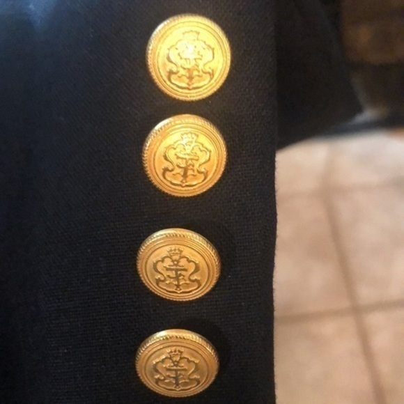 Talbots size 2 petite double breasted black blazer with gold buttons‎ - Picture 4 of 7